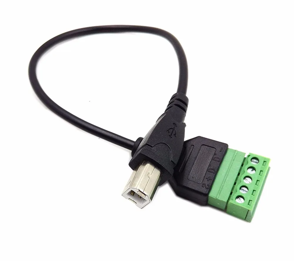 30 см USB 2 0 Тип B папа к 5 винтовым клеммам соединительный кабель адаптера |