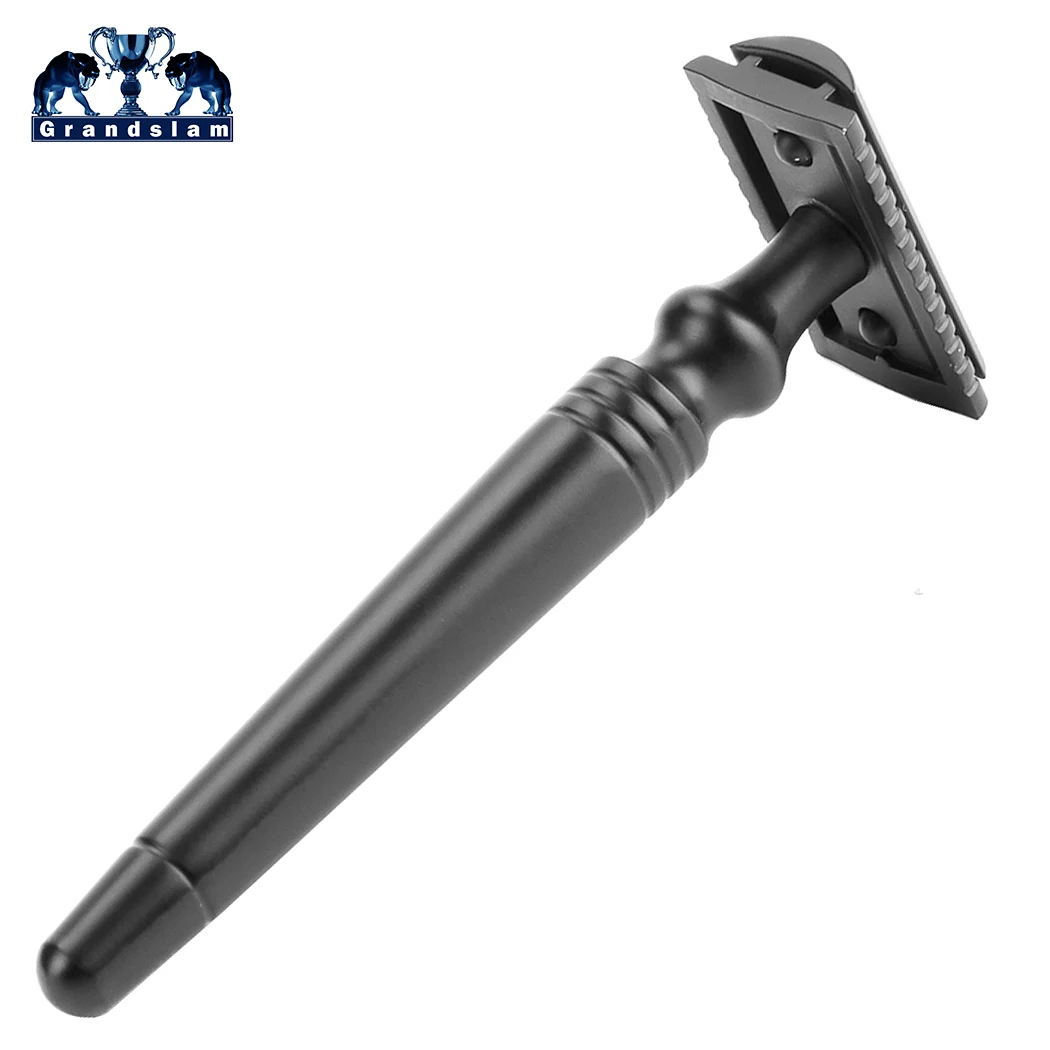 Grandslam Double Edge Safety Razor Blcak Alloy Handle Men's Classic Manual Shaving Shaver Holder Come with 10 Free Blades | Красота и