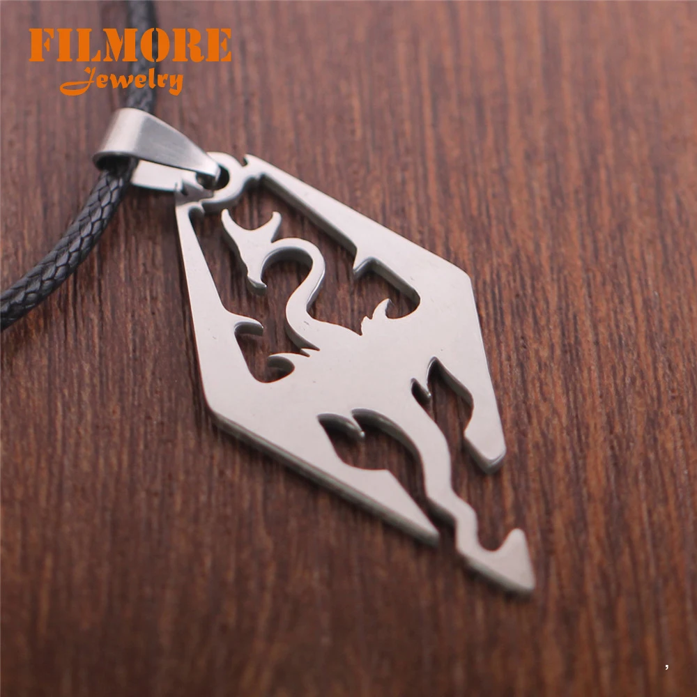 

The Scrolls Skyrim Elder Dragon Pendent Alloy Necklace For Women Men Fans Fashion Gift Soul Mate Gifts Souvenir Movie Jewelry