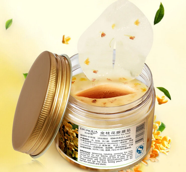

80pcs/bottle 24K Gold Osmanthus Eye Mask anti wrinkle Anti-Aging anti dark circle sleeping eye mask skin care free shipping