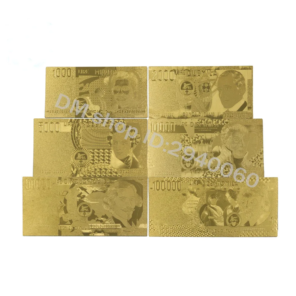 

Креативные сувенирные подарки, Италия, 24 к позолоченные бумажные деньги, домашняя декоративная монета, монеты, стоящие коллекции