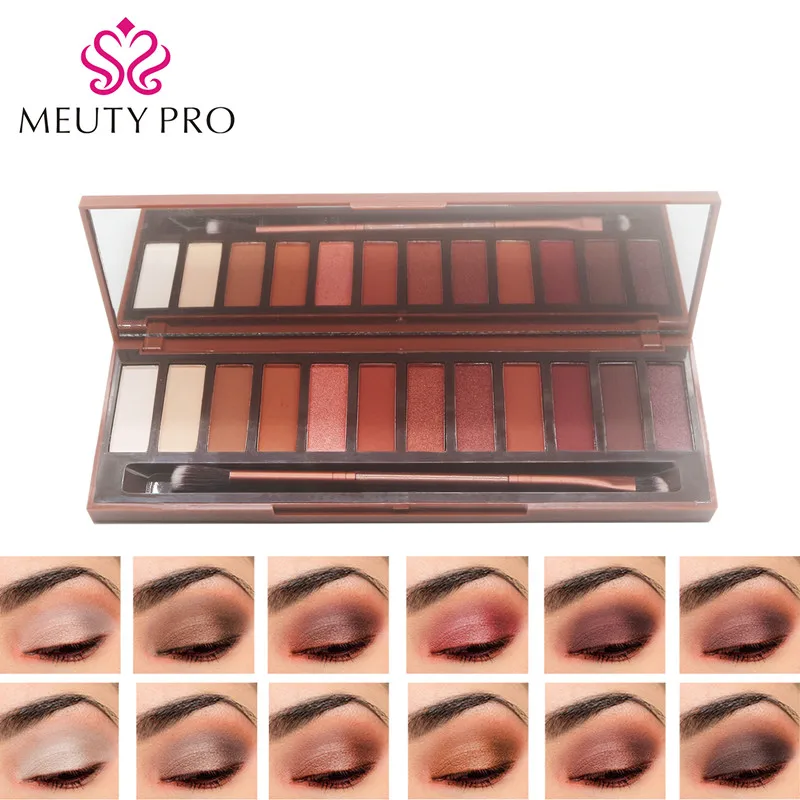 Meuty Pro палитры теней для макияжа длительное тени век Природный Матовая Shimmer легко