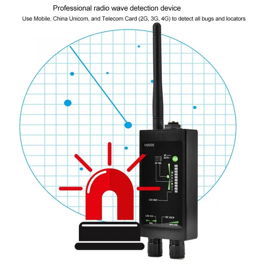 Детектор камеры GPS 1 МГц 12 ГГц Анти Шпион GSM RF детектор сигнала M8000 автоматический
