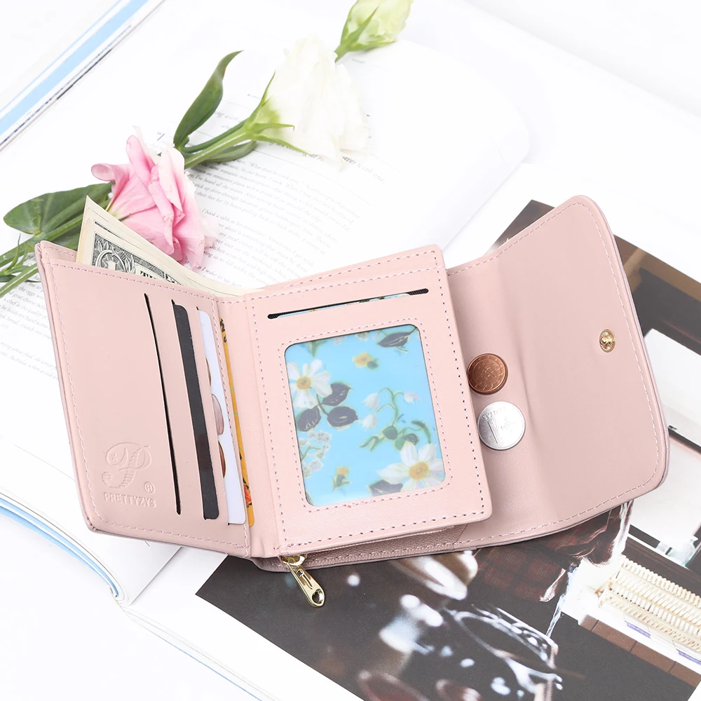 2019 New Fashion Women Wallets Leather Zipper Wallet Women's Short Design Purse Coin Purses Card Holder Clasp Cartera Mujer | Багаж и