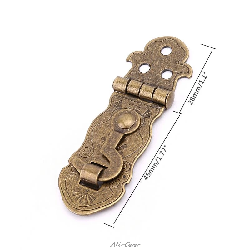 Bronze Tone Wooden Box Toggle Lock Vintage Metal Buckle Antique Hasp Latch | Обустройство дома