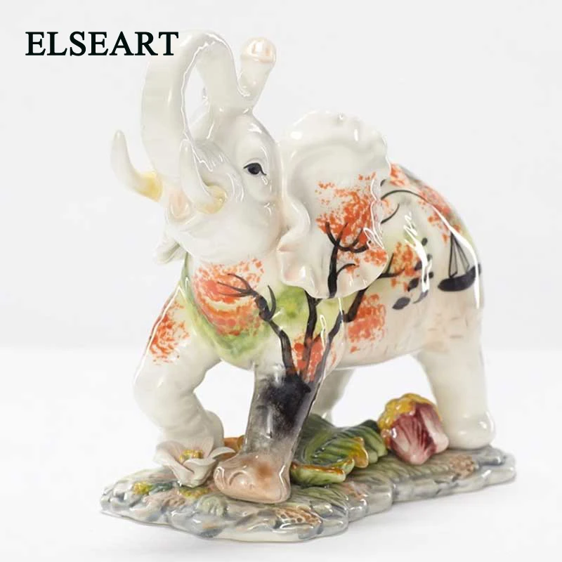 Расписной керамический слон с Кленовым листом узорчатый орнамент фарфоровая