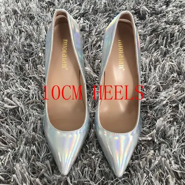 CHB-AL10CM New Brand Women party wedding Pumps Elegant Pointed Toe Thin High Heels Pumps Fashion Sliver Shoes Woman 12cm/10cm/8cm - Цвет: CHB-AL10CM