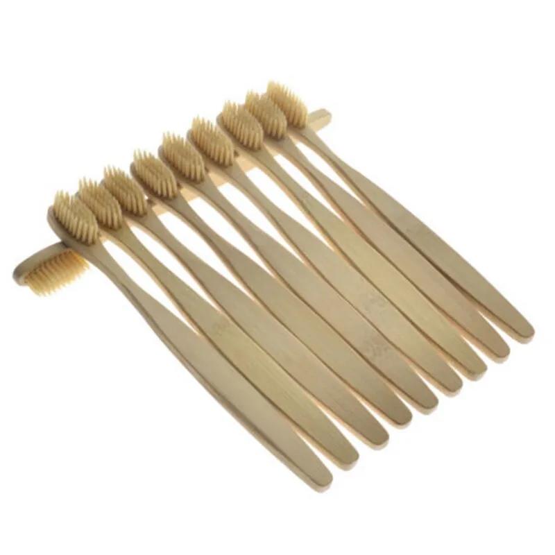 10 шт. Уход за полостью рта Зубная щётка бамбук окружающей Мягкие Зубы кисти