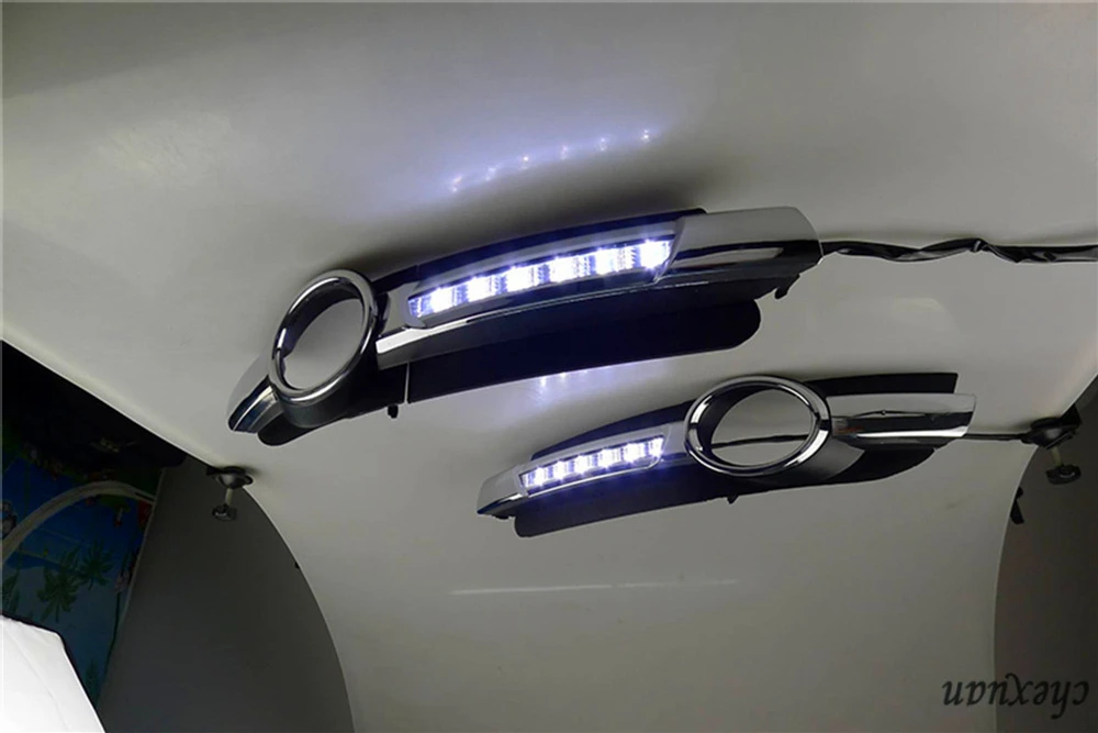 CSCSNL 2 шт. для AUDI A6 C6 2005 2006 2007 2008 светодиодный DRL дневные ходовые огни 12 В ABS Противотуманные фары отверстие с желтым поворотником