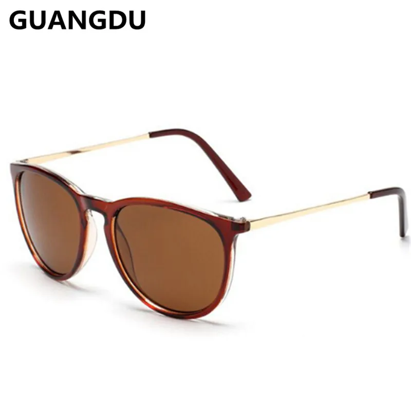 GUANGDU 2018 Винтаж кошачий глаз Негабаритных солнцезащитные очки круглые