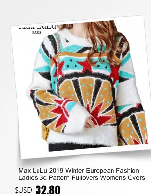Max LuLu, Модный корейский джемпер для девушек, Зимний вязаный трикотаж, женские теплые пуловеры с узором, повседневные утолщенные хлопковые свитера