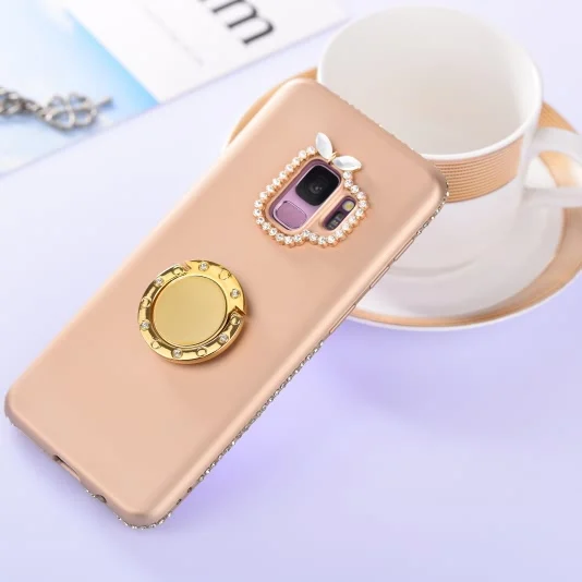 Модные с сияющими блестками алмаз тонкий кольцо чехол для samsung Galaxy S8 S9 плюс |