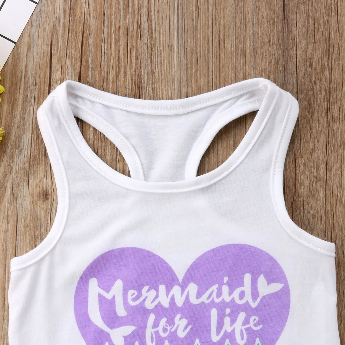 Жилет и шорты для маленьких девочек с русалочкой принтом в виде сердечек | Мать