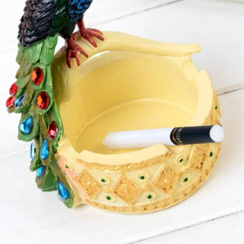 Домашняя декоративная пепельница для винного шкафа большая в форме павлина