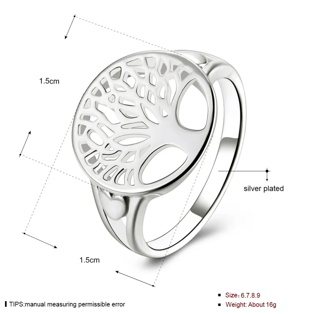 Оптовая цена женское серебряное кольцо ажурное украшение в виде дерева