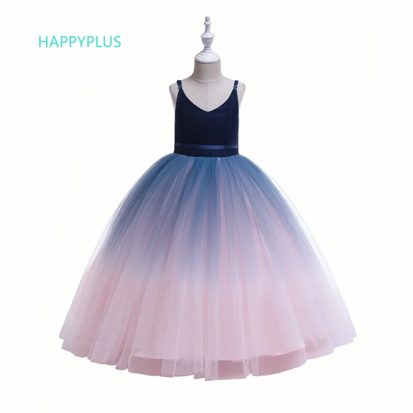 HAPPYPLUS/платье для девочек с градиентом; торжественное детское вечернее платье; нарядные платья для девочек; От 4 до 14 лет для детей