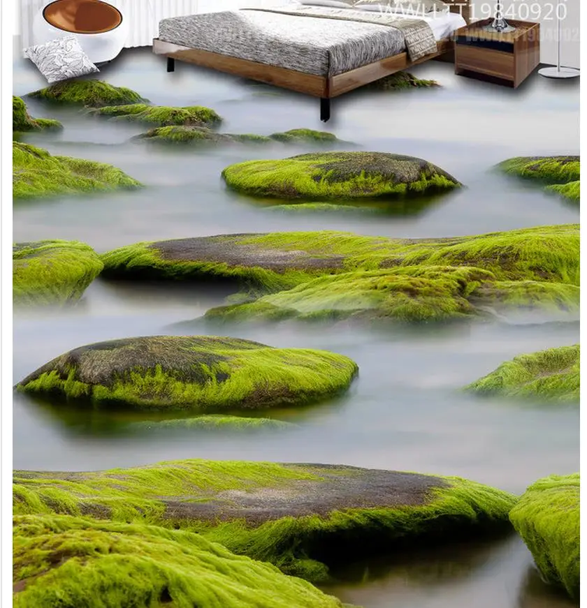 Водонепроницаемый пол река искусственная кожа ванная комната 3D Пол ПВХ