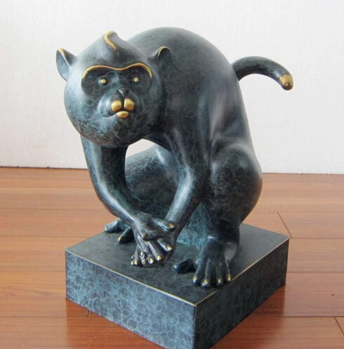 

Shitou 003155 искусство абстрактное украшение медная бронзовая скульптура Благоприятный Зодиак фигурка обезьяны