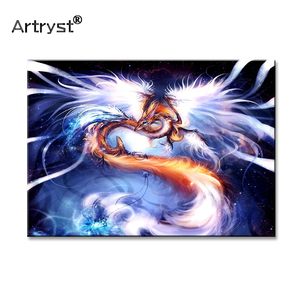 

Abstract Style 1 Piece Colorful Phoenix Dragon Canvas Painting Home Decor Wall Art Canvas HD Print Painting For Living Room Wall