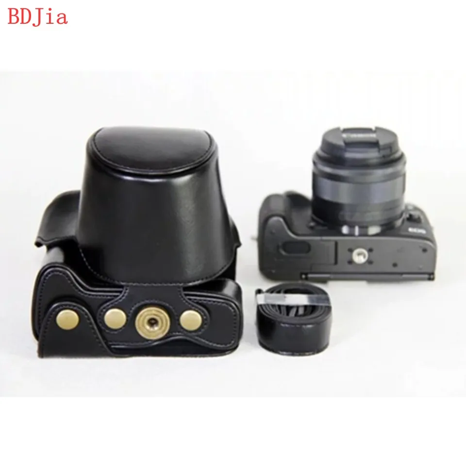 Чехол из искусственной кожи для камеры Canon EOS M50 M5 EOS Kiss M с объективом 15-45 мм с плечевым ремнем