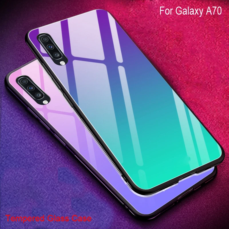 Чехол из закаленного стекла для Samsung Galaxy A70 a70 чехол-накладка градиентного цвета A