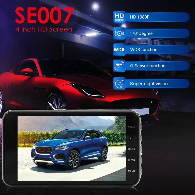 VODOOL SE007 Автомобильный видеорегистратор Камера 4 дюйма экран 170 объектив WDR с функцией ночного видения высокое качество приборная панель приборная камера Автомобильная электроника Прямая поставка