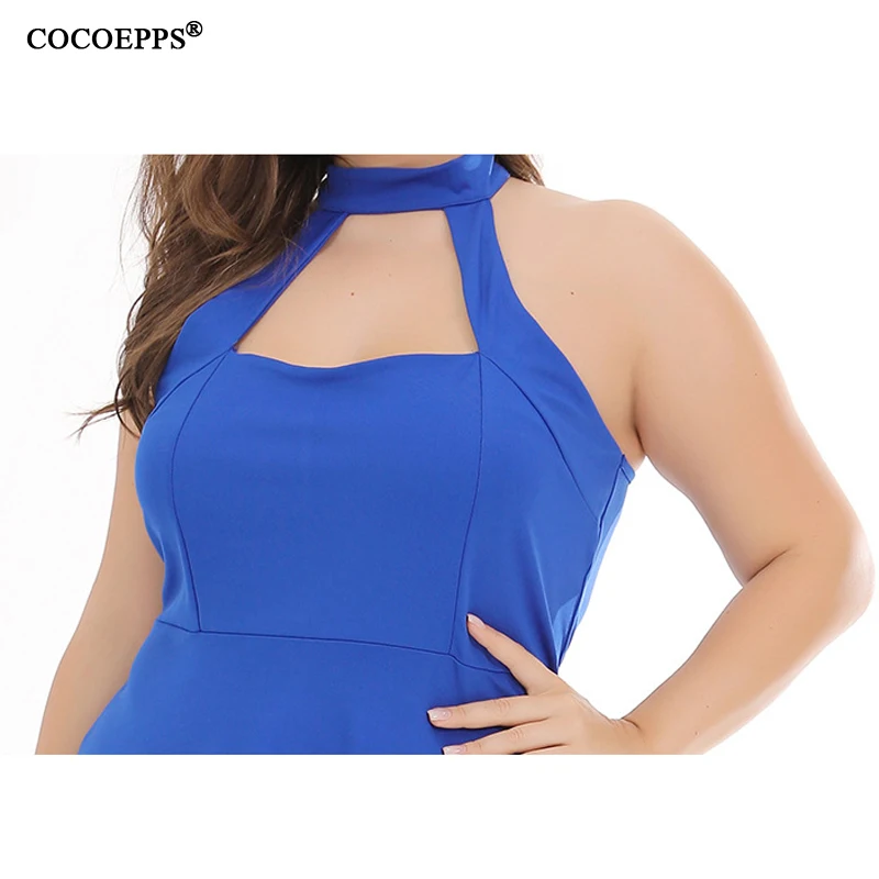 

2019 Plus Size Retro Women Dress Hollow Out Sexy Halter Sleeveless Summer Dress Casual Irregular Mini Dress For Woman Vestidos