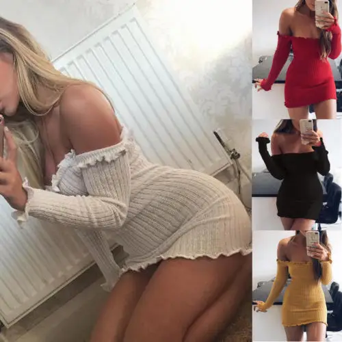 Женский трикотажный свитер Длинный Облегающий с длинным рукавом и вырезом