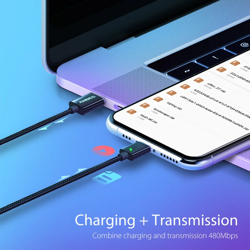 ANBES Магнитный Micro USB кабель нейлоновый Плетеный данных Быстрая Зарядка