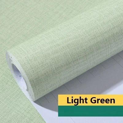 Flax Light Green ПВХ виниловые самоклеющиеся обои для спальни, гостиной, декоративные наклейки на стены для кухни, контактная бумага для полки, наклейки на стену - Цвет: Flax Light Green