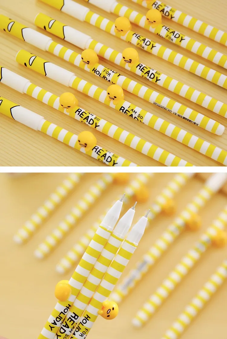 3 шт./партия Kawaii 3D ленивые гелевые ручки для письма Gudetama 0,38 мм черные чернила ручка корейские канцелярские принадлежности офисные школьные принадлежности