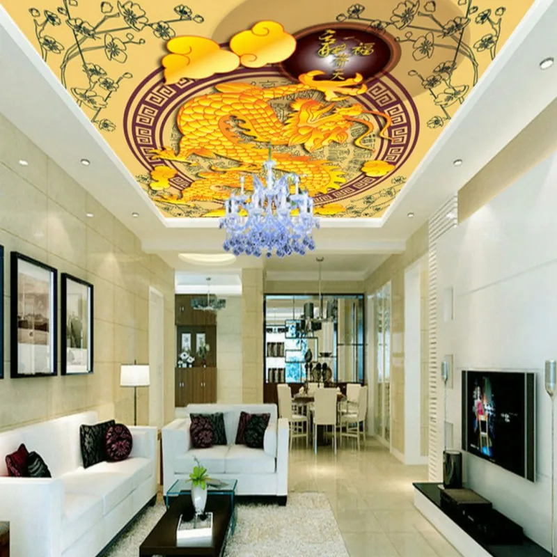 Обои для стен 3 d Высокое разрешение классический китайский Дракон обои лобби