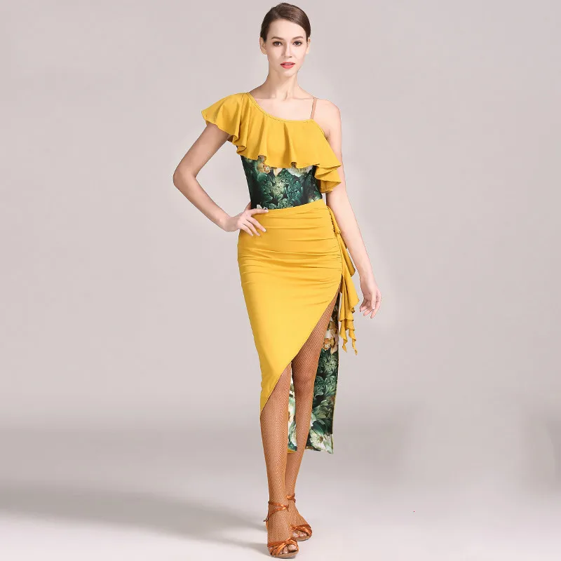 Платье для латинских танцев юбка с юбкой комплект удобное тканевое платье