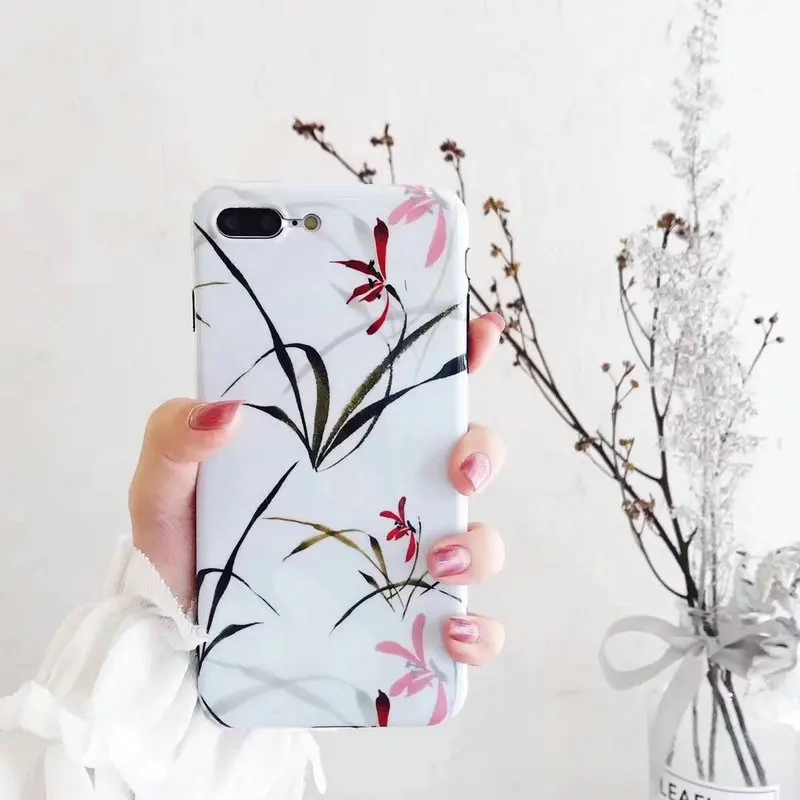 Чехол для iPhone 6 S Plus 7 8 X чехол Ультратонкий летний цветочный узор мягкая Задняя