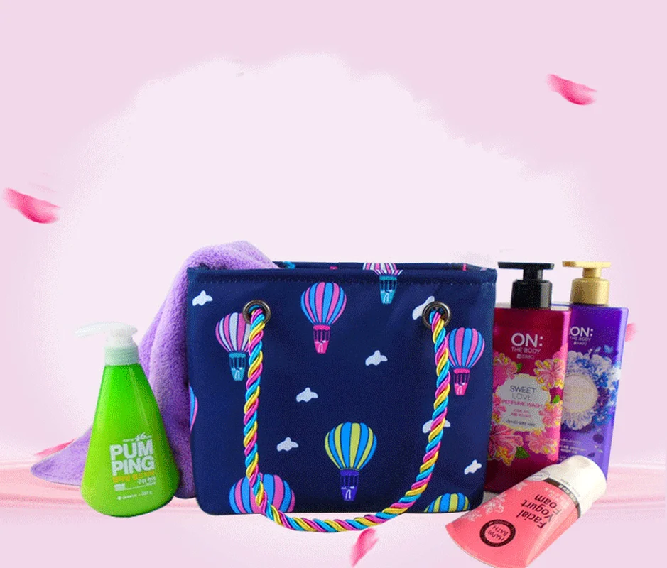 2018 New Korean Cute Waterproof Oxford Cloth Bath Basket Large Capacity Foldable Storage Box Portable Bag Container |