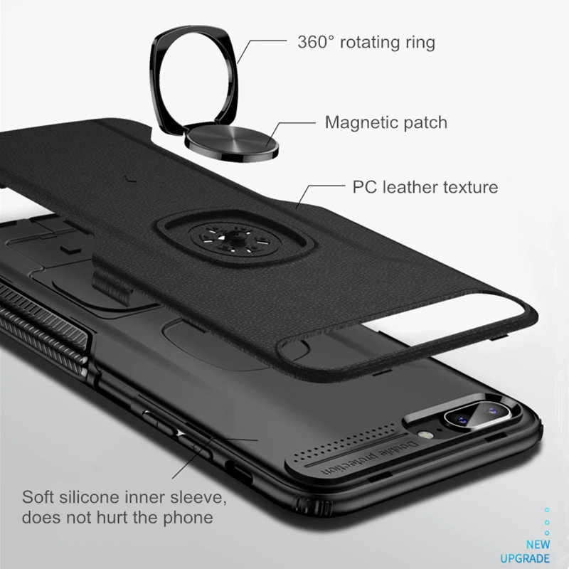 Роскошный чехол NTSPACE для Redmi 6 Pro жесткий магнитный металлический бронированный с