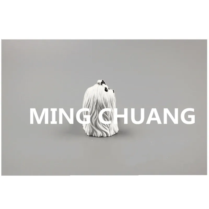 Милая имитационная статуя щенка мини МАЛЬТИЙСКАЯ Собака маленький размер