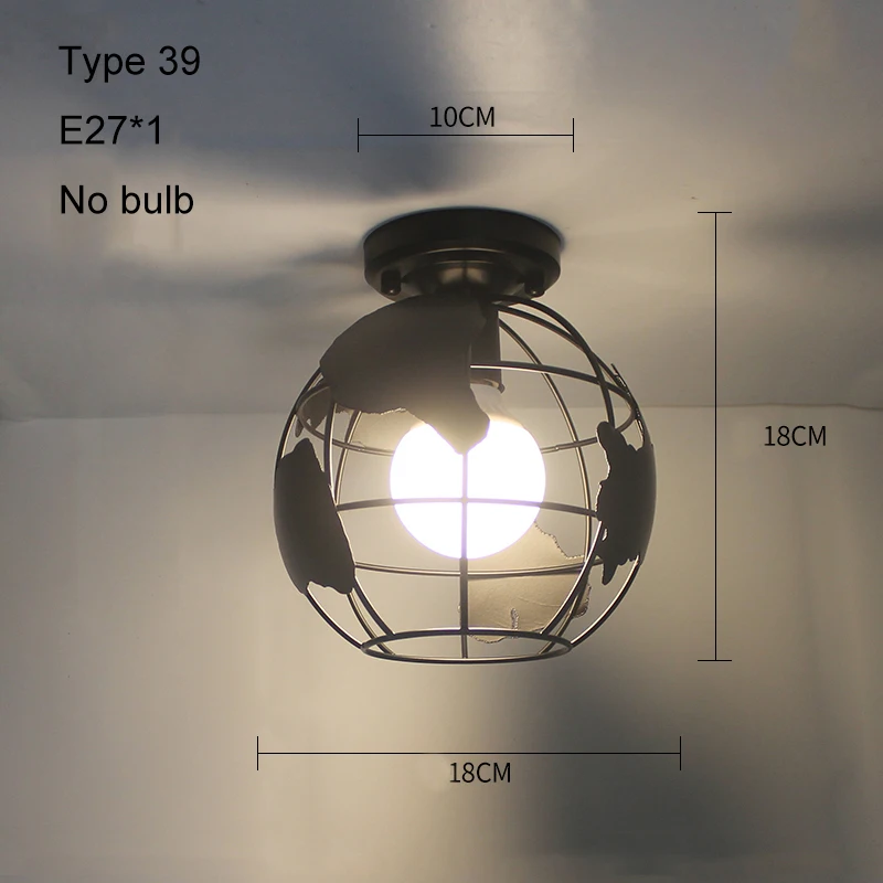 Type 39 no bulb Современный потолочный светильник, светодиодный потолочный светильник, винтажный плафон, клетка, плафонье, хрустальная лампа для столовой, кухни, Lampara Techo - Цвет корпуса: Type 39 no bulb