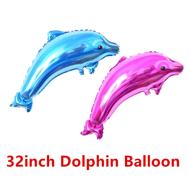 Большой 32 дюймовый дельфин алюминиевая фольга шары для свадьбы и дня рождения
