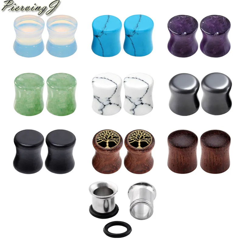 20шт двойные расклешенные Заглушки для ушей растягиватель расширитель телесные