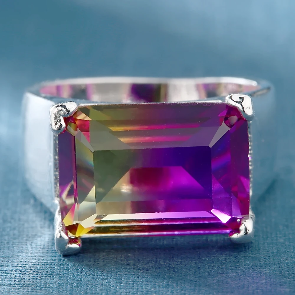 Multicolor cz Crystal Ring For Women&ampmen anel silver color Wedding Rings Female Rainbow Color Stone anillo Fashion Jewelry | Украшения и
