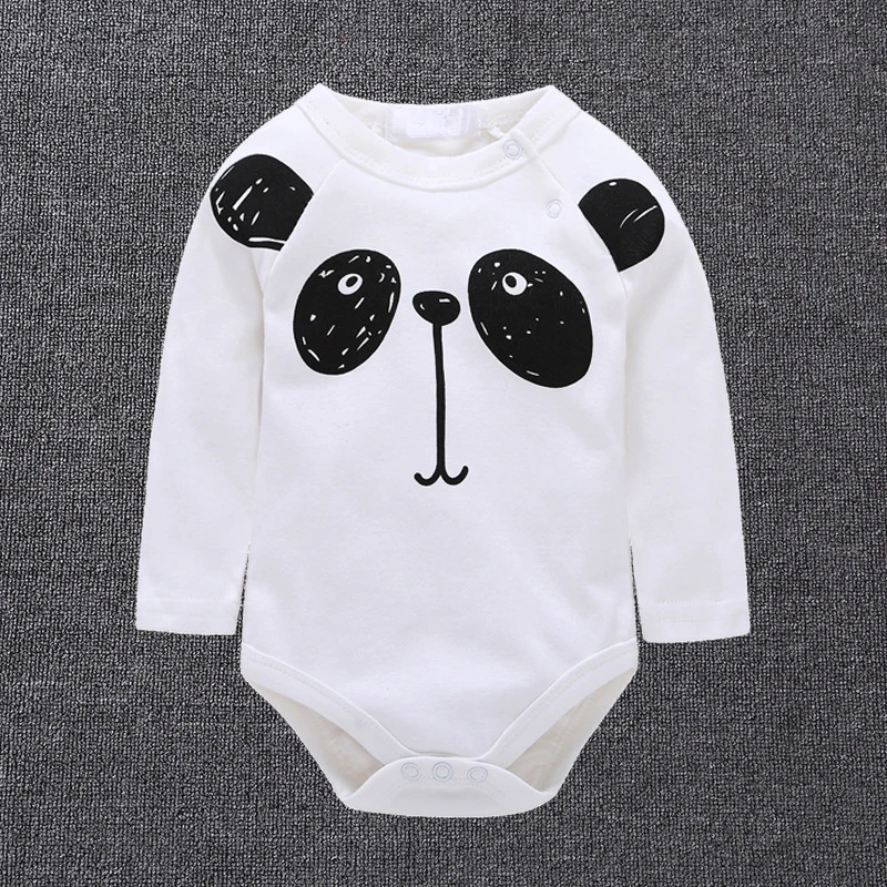 Spring Summer Newborn Baby Girls Boys Long Sleeve Triangle Romper Jumpsuit Cartoon panda Toddler Climbing Clothes Leotard Kid Gi | Мать и