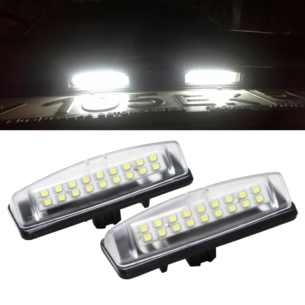 Ксеноновые белые светодиодные номерные знаки 18SMD для Toyota Camry Aurion Prius Lexus IS300 LS430 GS430
