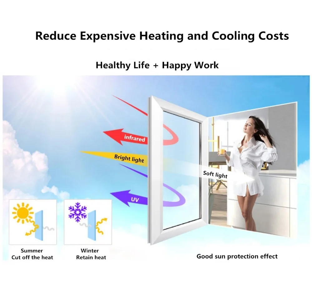 Funlife 90x200 см одностороннее зеркало, дневное уединение, термоконтроль, солнечная пленка, неклейкий оконный оттенок для дома и офиса