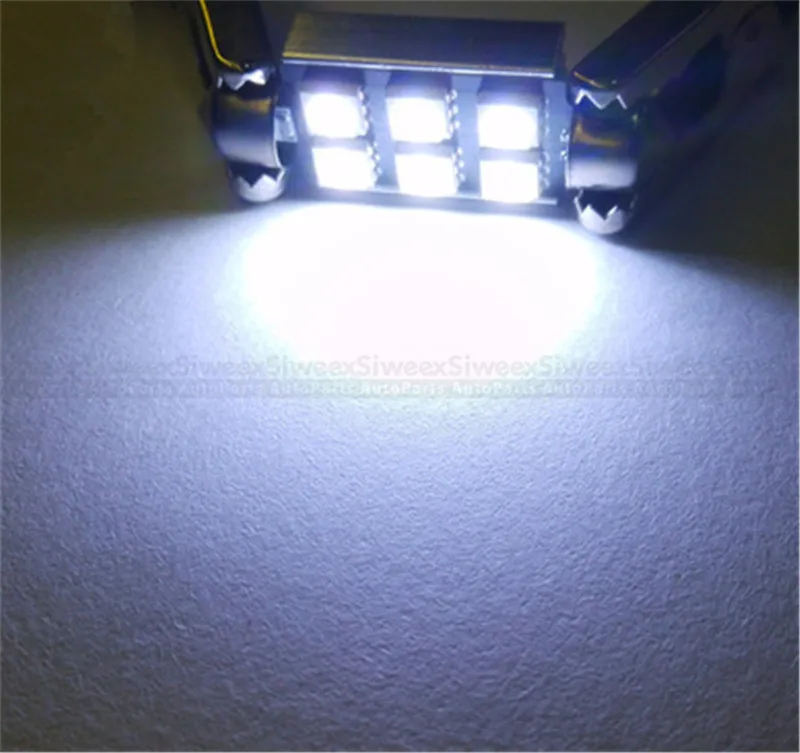 2x супер яркий 39 мм основание 12 В Белый 6 LED 5050 SMD свет с алюминиевым корпусом CANBUS