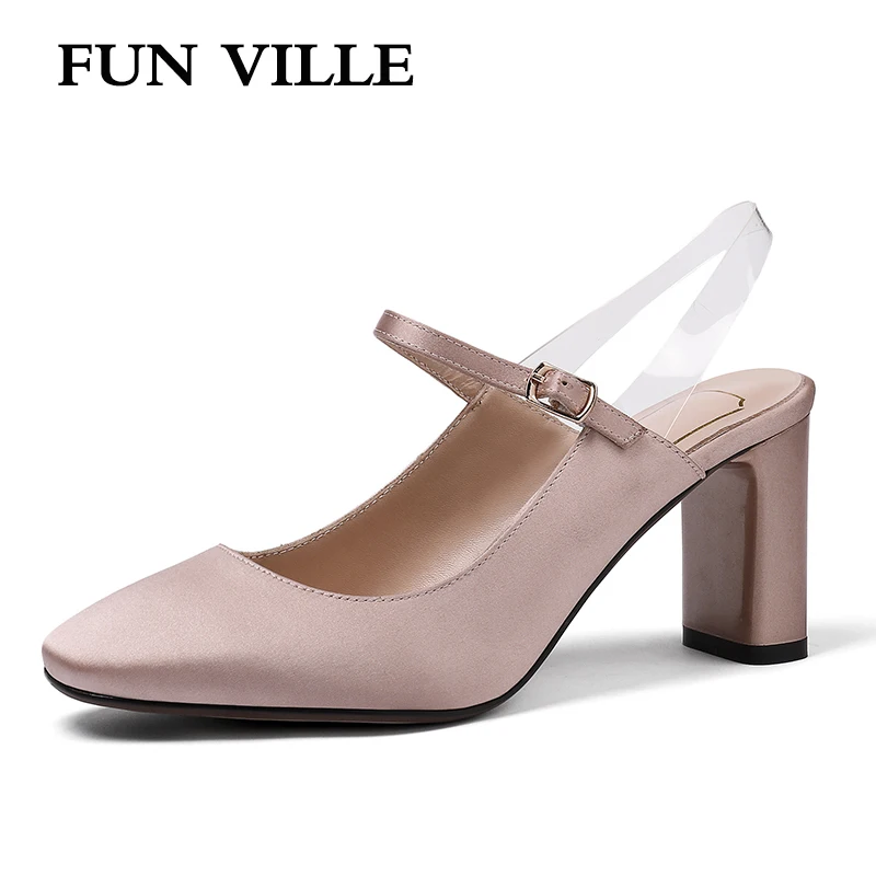 

FUN VILLE Summer New Fashion Women sandals Genuine Leather High Heels Sandals Sexy ladies Party shoes Pointed Toe