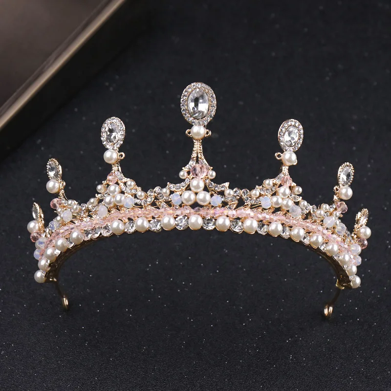 

Bridal Crystal Simulated-pearl Wedding Crown Hairwear
