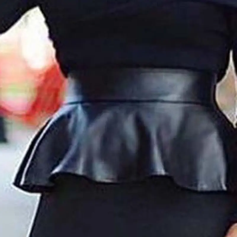 Сексуальные вечерние платья на одно плечо из искусственной кожи с оборками