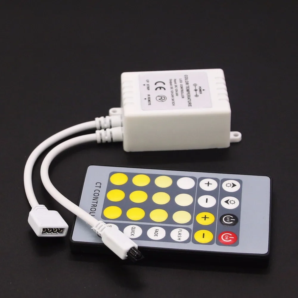DC 12V 24V контроллер цветовой температуры IR 24Key 4Pins пульт дистанционного управления