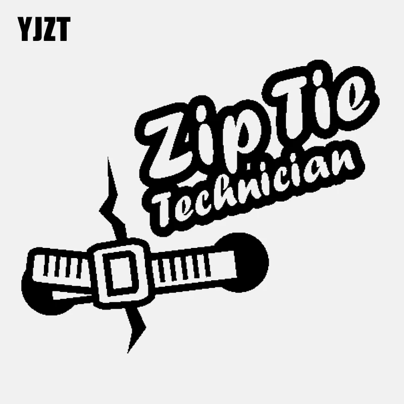 

YJZT 15.5CM*12.6CM Creative Zip Tie Technician Waterproof High-quality Vinyl Car Sticker Decal C11-1498